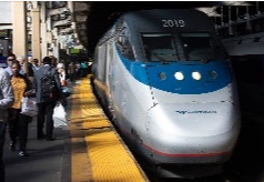 Amtrak Acela train at a station