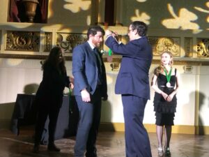 Jack O'Donnell giving Irish Art Award